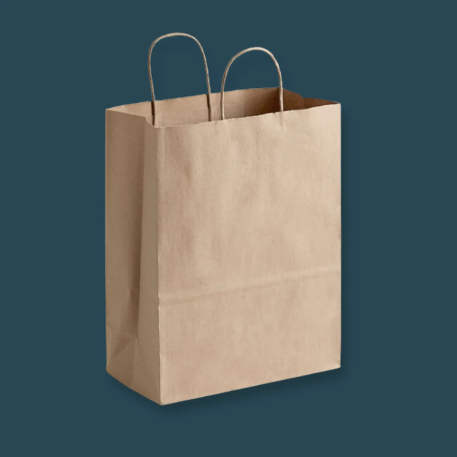10 x 5 x 13 Kraft Shopping Bags with Handles – 250 Pack