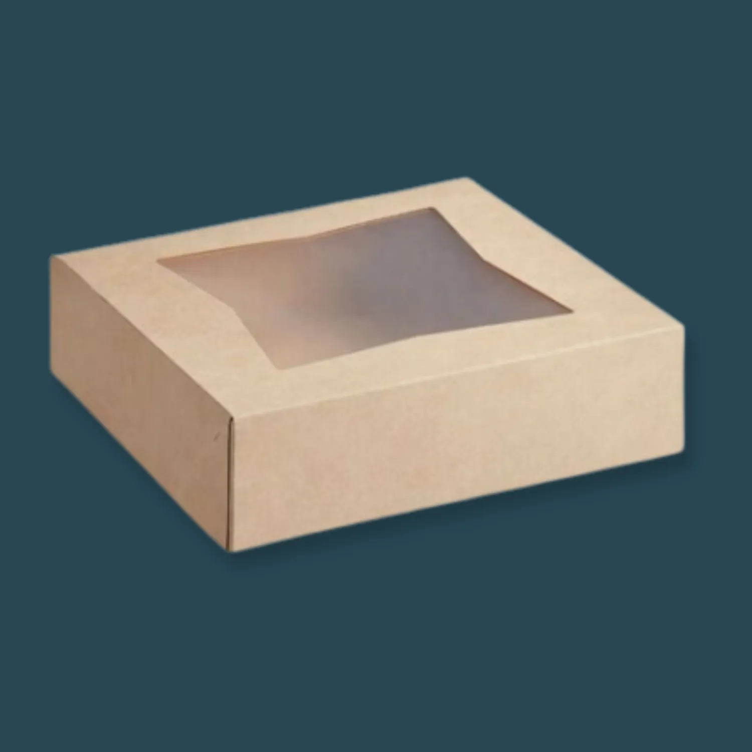 10 x 10 x 2 ½ Kraft Auto-Popup Window Bakery Boxes – 200/Case