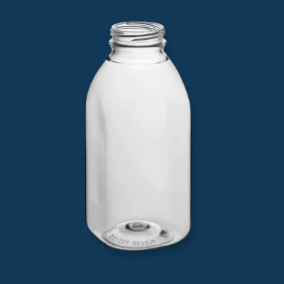 8 oz Wide Square PET Clear Juice Bottle - 228Bag