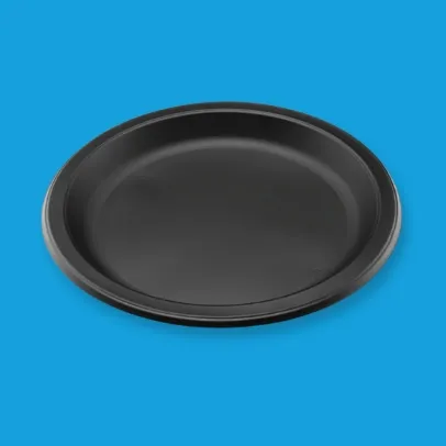 9 Microwaveable Mineral-Filled Plastic Plate, Black [400 Pack]