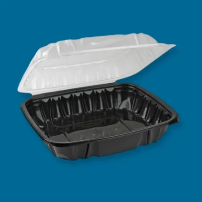 9x 6x 3 Dual-Color Microwavable Vented Hinged Lid Container [200Case]