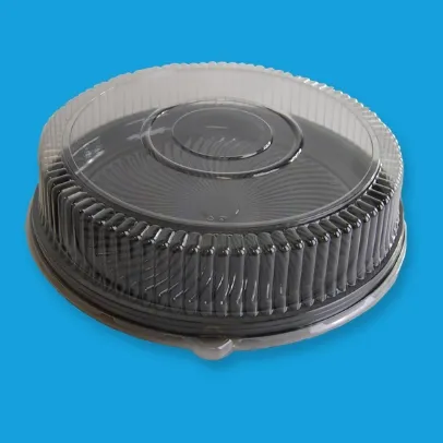 Crystalware Clear PET Plastic Round High Dome Lid For 18