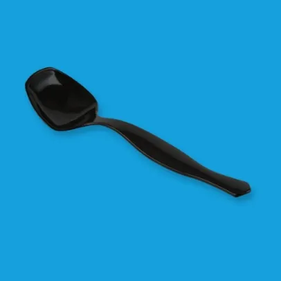 Plastic Serving Spoon, Individually Wrapped , Black [144 Pack]
