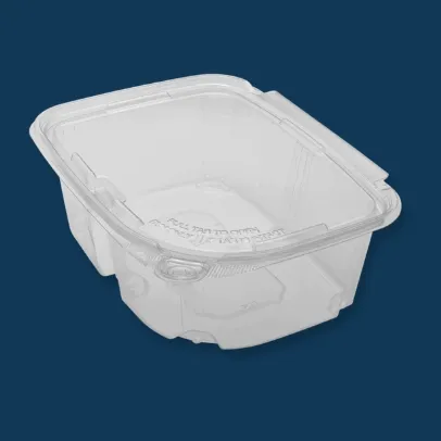 Karat 16 oz PET Plastic Tamper Resistant Hinged Lid Deli Container [200 sets]