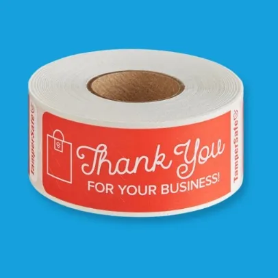 Tamper Evident Red Label Roll 1.5 x 6 [Customizable]