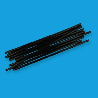 Crystalware 7.75'' Plastic Jumbo Straws, Black [5,000Case]