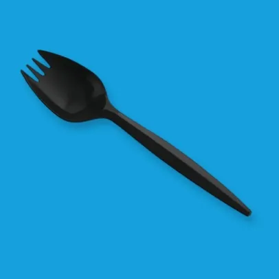 Medium Weight Plastic Spork, Black [1000 Pack]