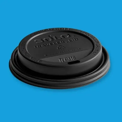 Solo TLB316-0004 Traveler Black Dome Hot Cup Lid with Sip Hole [1,000Case]
