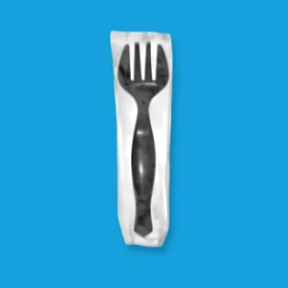 Plastic Serving Fork Heavy Weight Black, Individually Wrapped [144 Pack]