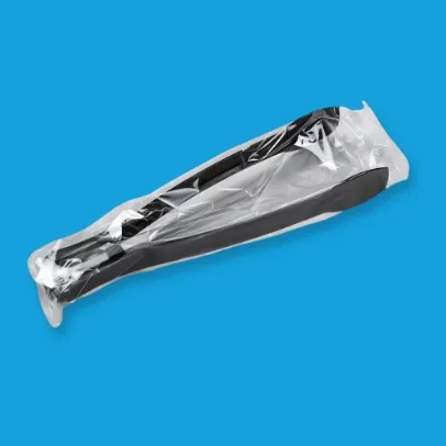Plastic Serving Tong Black, Individually Wrapped [48 Pack]
