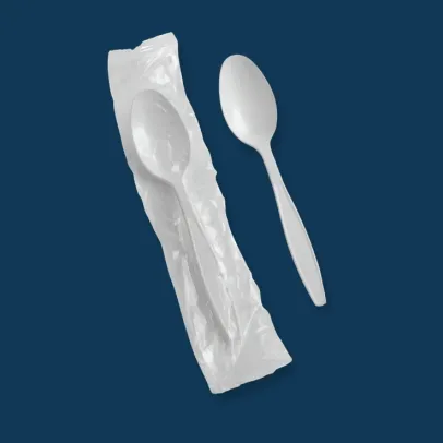 Heavy Weight Individually Wrapped Plastic Teaspoon, White [1000 Pack]
