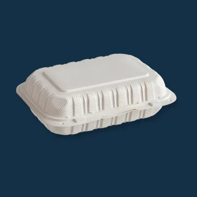 MFPP 9 x 6 Microwaveable Mineral-Filled Plastic Hinged Lid Container, White [150 Pack]