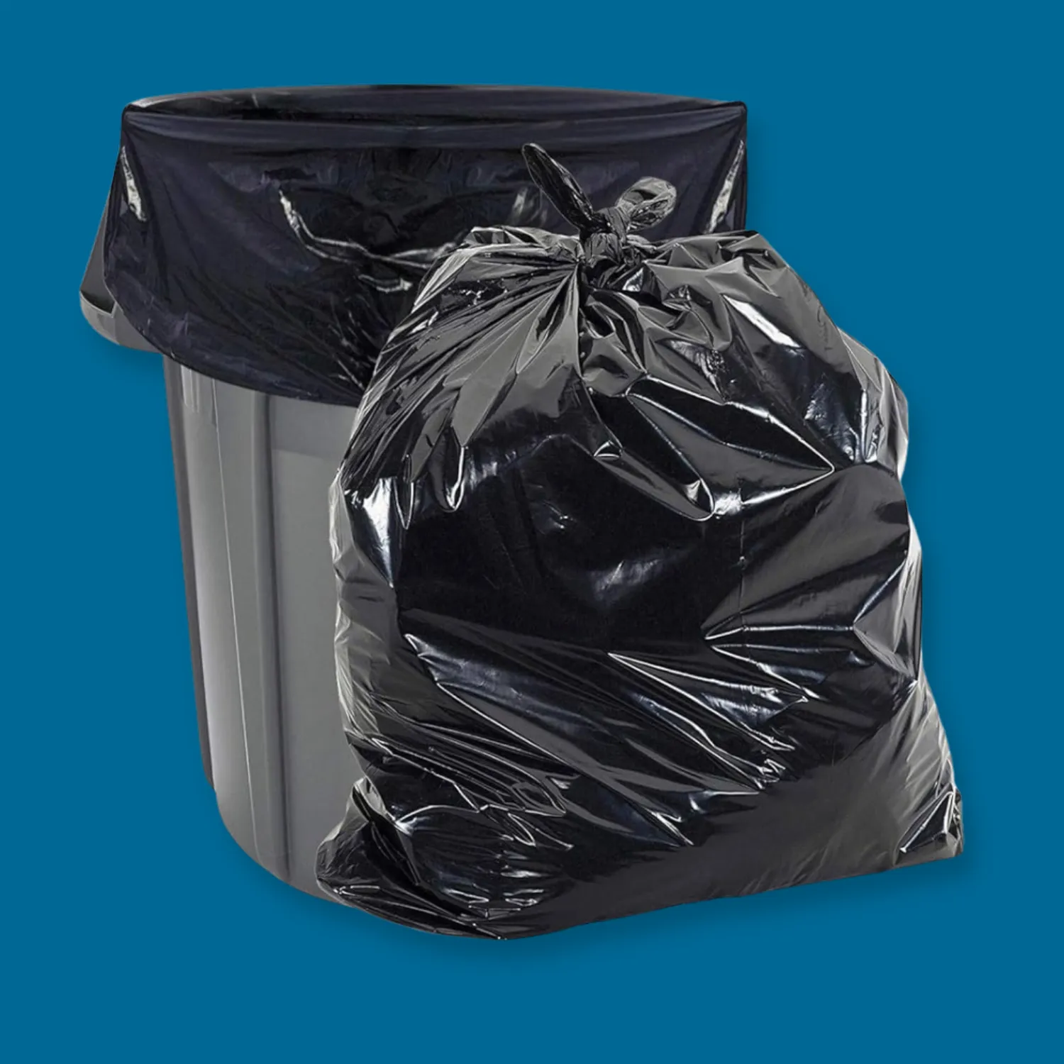 Extra Heavy Duty Can Liners 33 Gallon Black, 2.3 Mil [100 Pack]